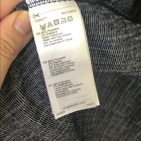 Navy Longline Jacquard Coat by Long Tall Sally - Picture 9 of 10